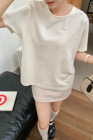 MALLOW PEARL OVERSIZED TEE IN BUTTER