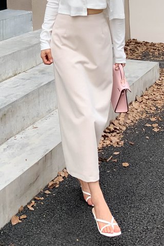 CHINO -5KG MIDI SKIRT IN MILK TEA