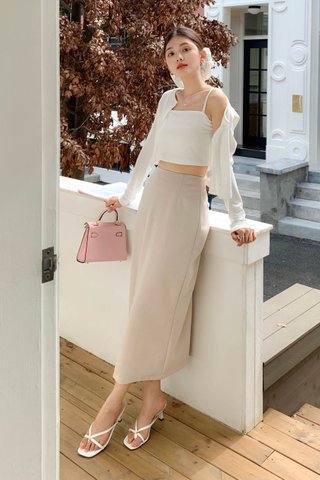 CHINO -5KG MIDI SKIRT IN MILK TEA