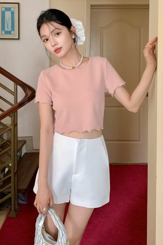 TOASTED LETTUCE TRIM TOP IN BLUSH