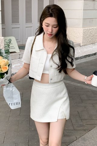 VERRY TWEED SKORT IN MILK