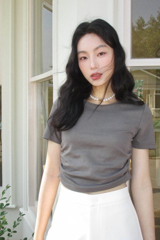 MAISON DE MEE RUCHED TOP IN GREY