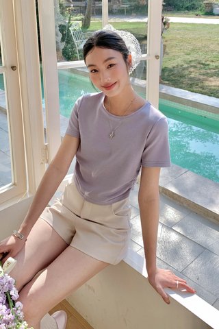 MAISON DE MEE RUCHED TOP IN PERIWINKLE