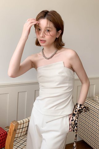 (BACKORDER XS-L) NOVA FLARE TUBE TOP IN CREAM