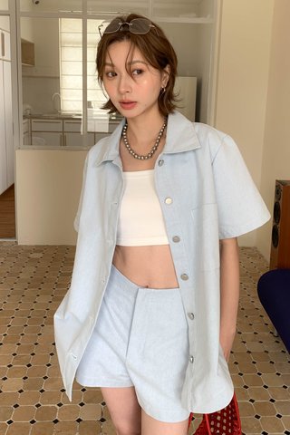 EVERYDAY OVERSIZED STITCH TOP IN LIGHT BLUE