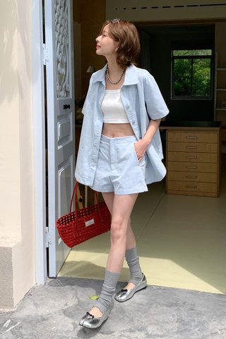 (BACKORDER S-XL) EVERYDAY STITCH SHORT IN LIGHT BLUE