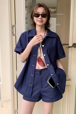 EVERYDAY OVERSIZED STITCH TOP IN DARK BLUE