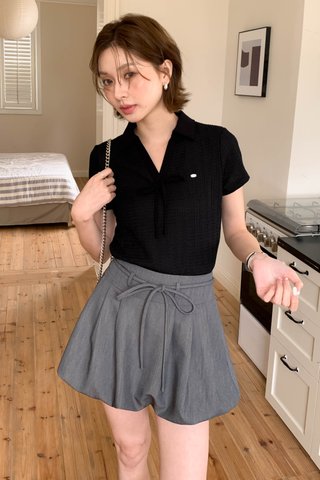 (BACKORDER S/L) 365 WAFFLE TOP IN BLACK