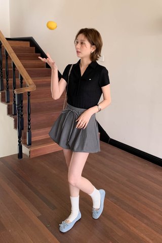 (BACKORDER S/L) 365 WAFFLE TOP IN BLACK