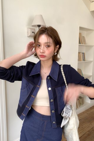 EVERYDAY TWO-TONE JACKET IN DARK BLUE