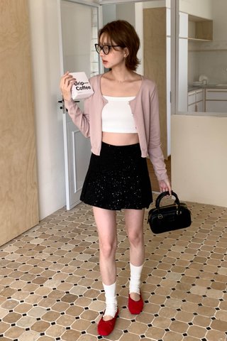 25SS SCALLOP HEM CARDIGAN IN BLUSH