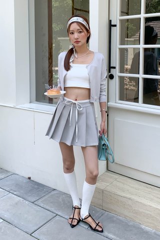 25SS SCALLOP HEM CARDIGAN IN GREY