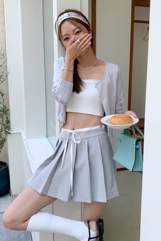 25SS SCALLOP HEM CARDIGAN IN GREY