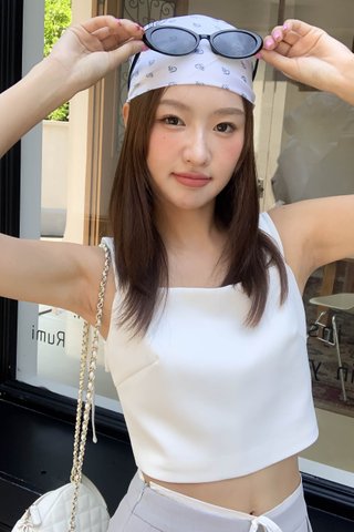 LOULA RIBBON TOP IN WHITE