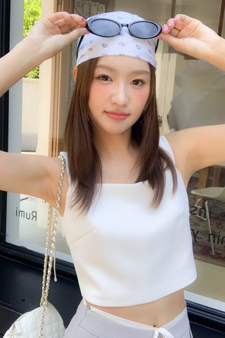 LOULA RIBBON TOP IN WHITE