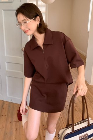 (BACKORDER M-XL) FAE EVERYDAY SKIRT IN BROWN