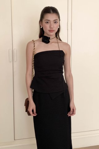 AU FLARE TUBE TOP IN BLACK