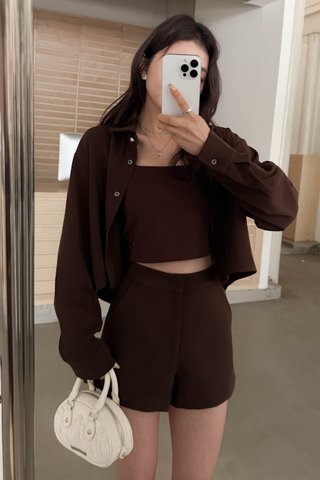 (BACKORDER S-L) HEIROOM CLASSIC SHIRT IN BROWN