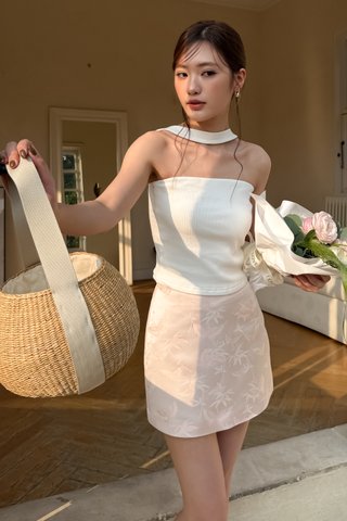SWOON CHOKER-NECK TUBE TOP IN WHITE