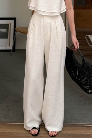 170CM RELAXED WIDE-LEG TROUSER IN OAT