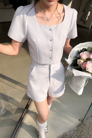 TOVE TWEED GLITTER SHORT IN GREY