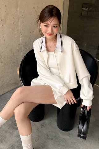 LE MIU AIR ZIPPER JACKET IN WHITE