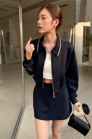 LE MIU AIR ZIPPER JACKET IN BLUE