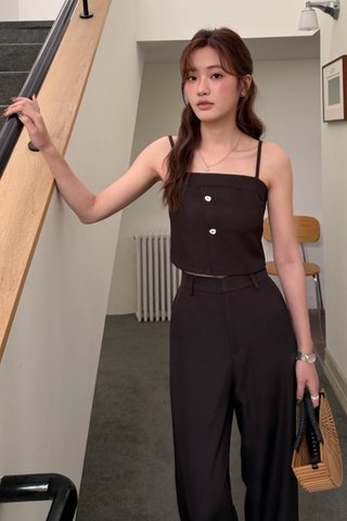 YURA CROPPED CAMISOLE TOP IN ESPRESSO