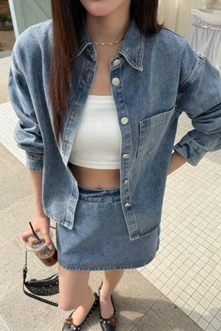 AME DENIM SKIRT IN BLUE