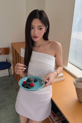 (BACKORDER L) HER CLASSIC OFF SHOULDER TOP IN GREY