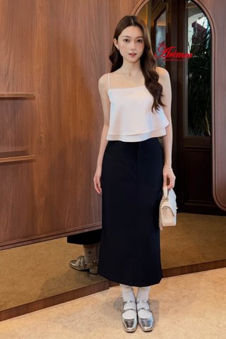 YURA 170CM MIDI SKIRT IN BLACK