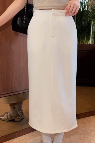 YURA 170CM MIDI SKIRT IN MILK