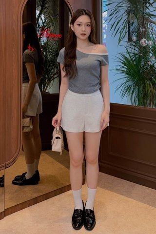 SO AIR STUDIO ONE SHOULDER TOP IN GREY