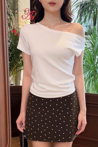 SO AIR STUDIO RUCHED TOP IN WHITE