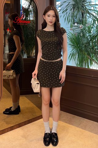 MON DOTTY TOP IN BROWN