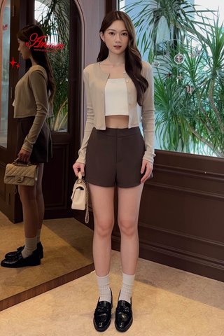 WEEKEND RIB CARDIGAN IN MILK TEA