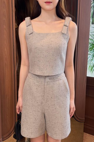 CIAO TWEED BOW TOP IN BROWN